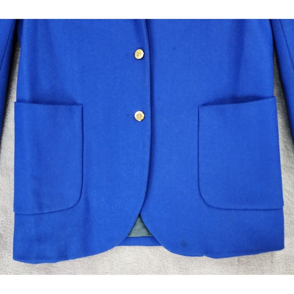Tommy Hilfiger Blazer Womens Small Blue Wool Blend Vintage Preppy Sports Coat - Picture 8 of 13